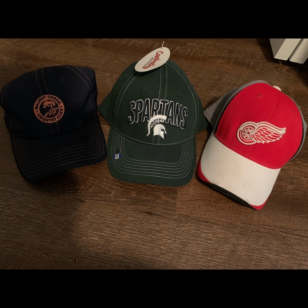 Detroit Michigan Sports Hats Caps MSU State Wings